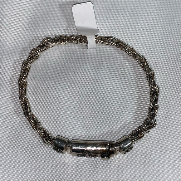 NWT auth PHILLIP GAVRIEL sterling silver double link FLEUR DE LIS bracelet - Picture 10 of 13